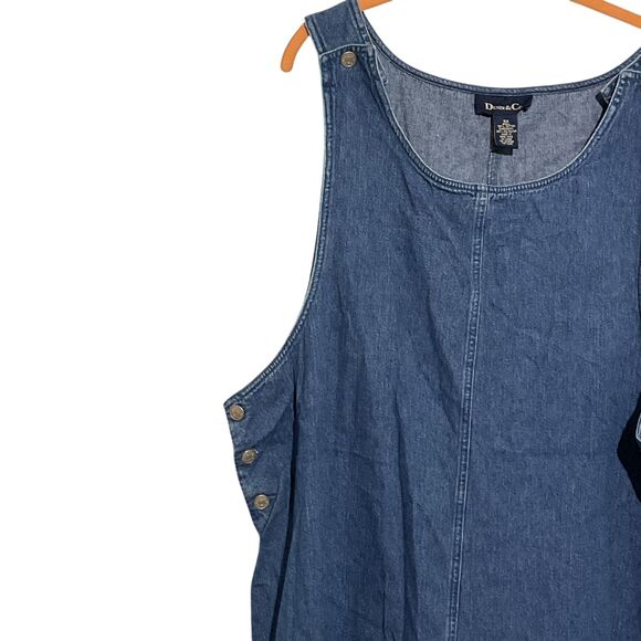 Plus Size Denim Embroidered Dress Romper 3X - Picture 4 of 8